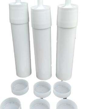 3 Reusable White Plastic Caulking Tubes (32oz / Quart Size)